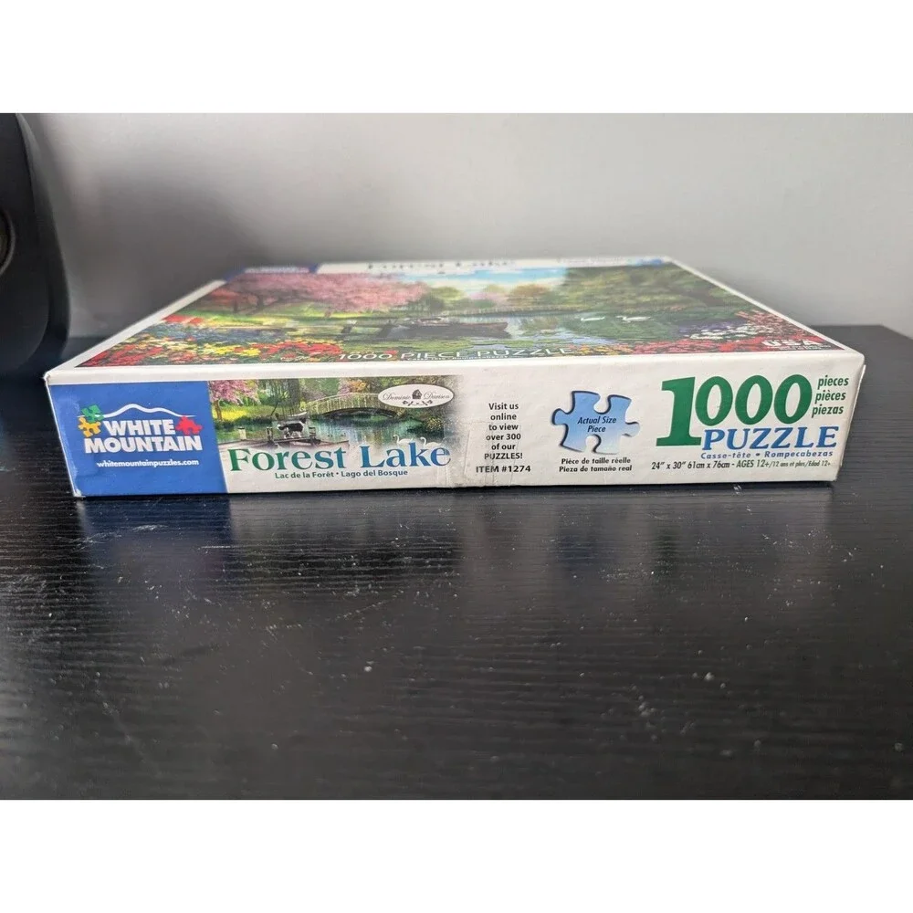 COMPLETE White Mountain Forest Lake - 1000 Piece Jigsaw Puzzle 2017